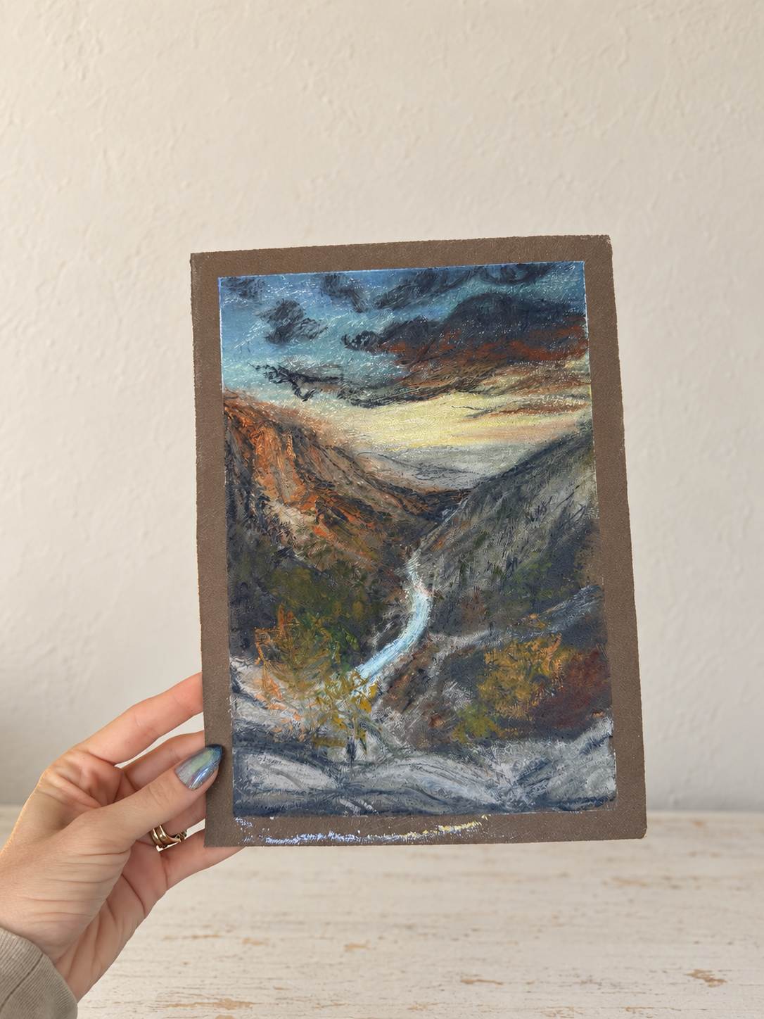 “Mountain Valley” soft pastel color study