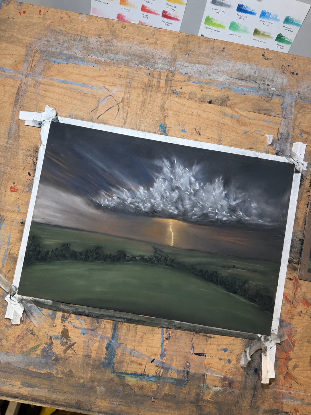 Across the Fields | original framed soft pastel