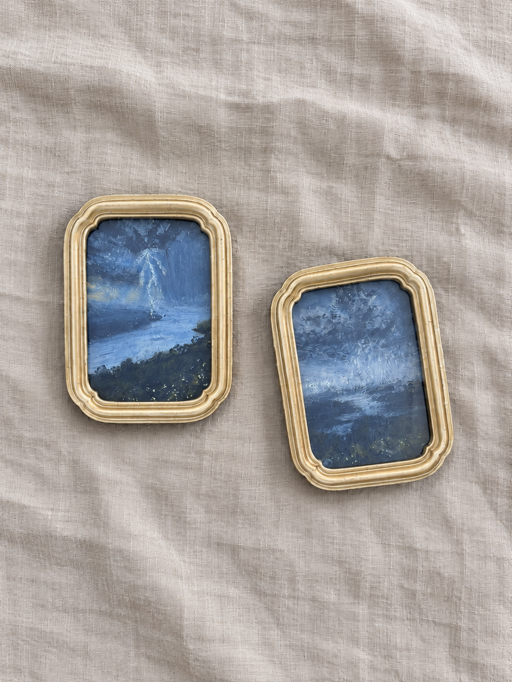 After the Rain I & ll | original soft pastel framed set