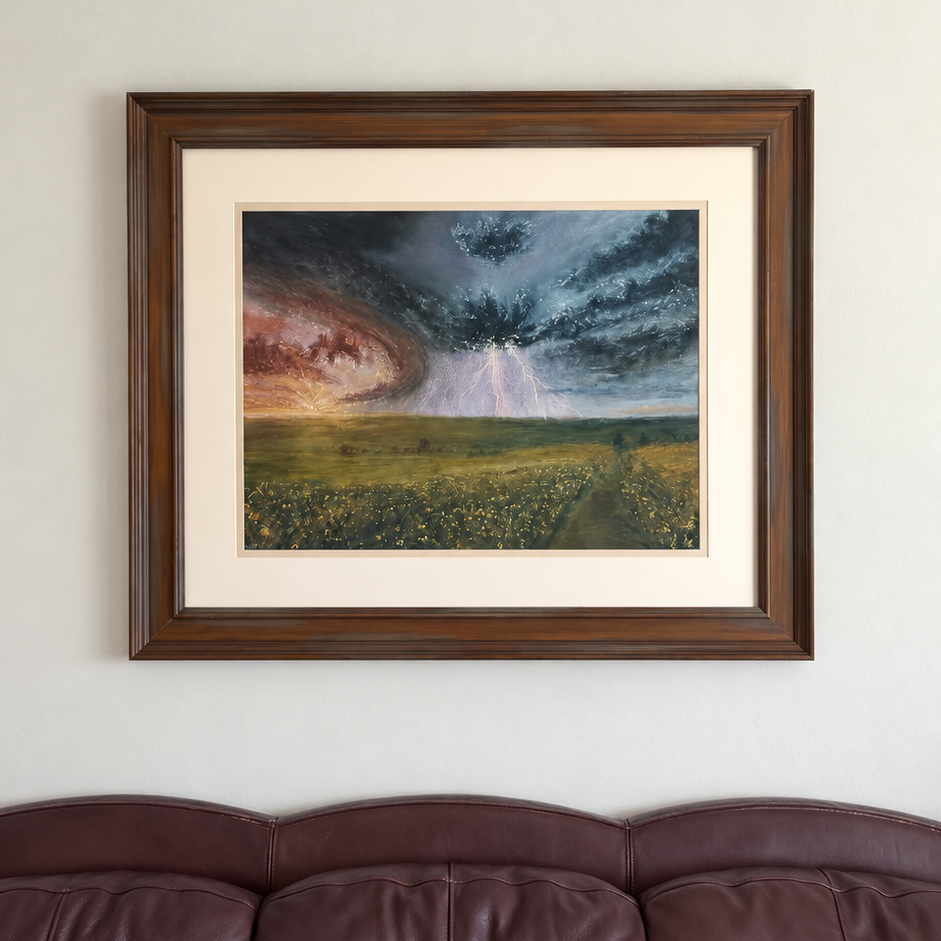 Storm Over the Meadow | original soft pastel