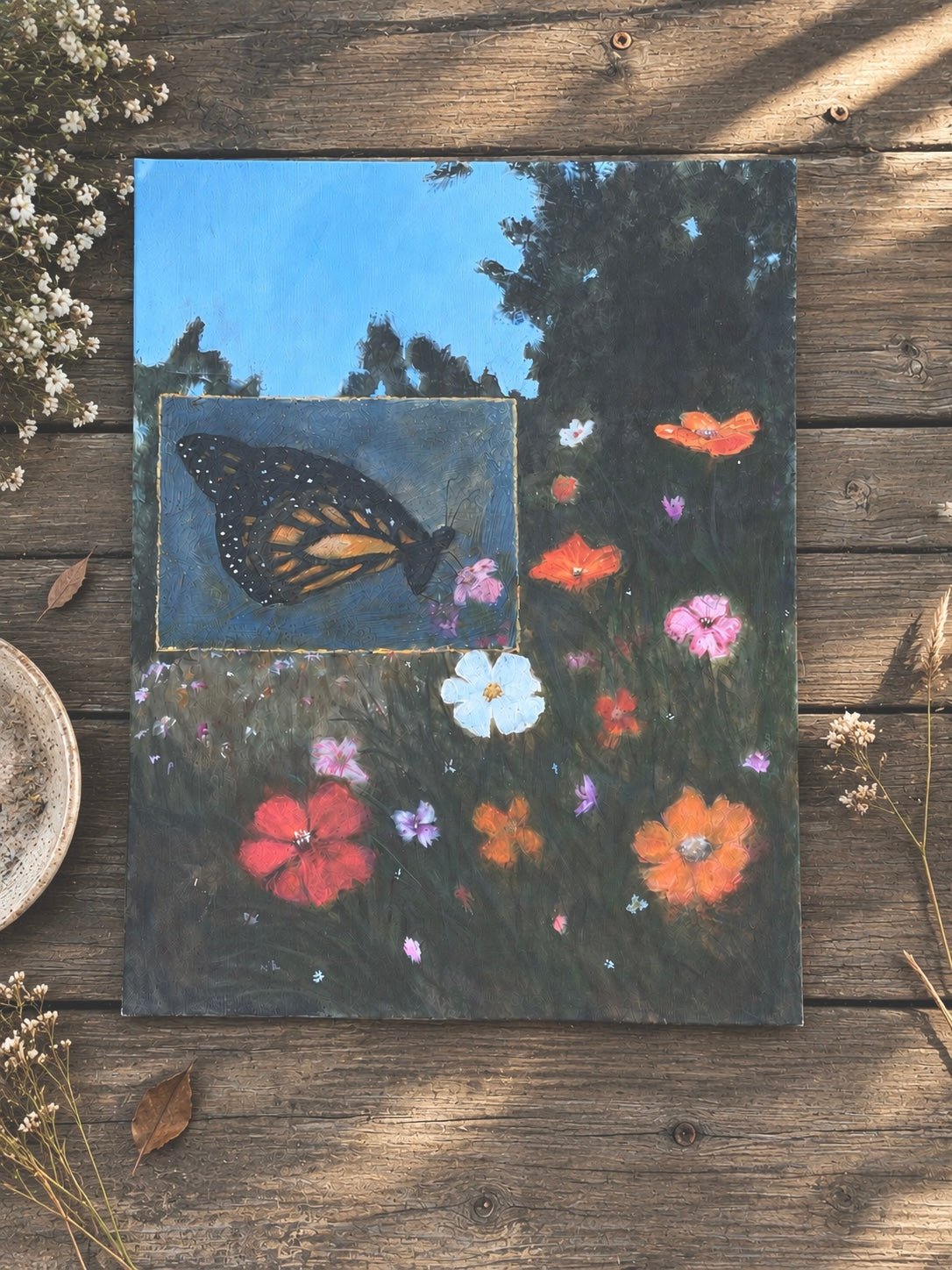 August Monarch | 14x18 acrylic study