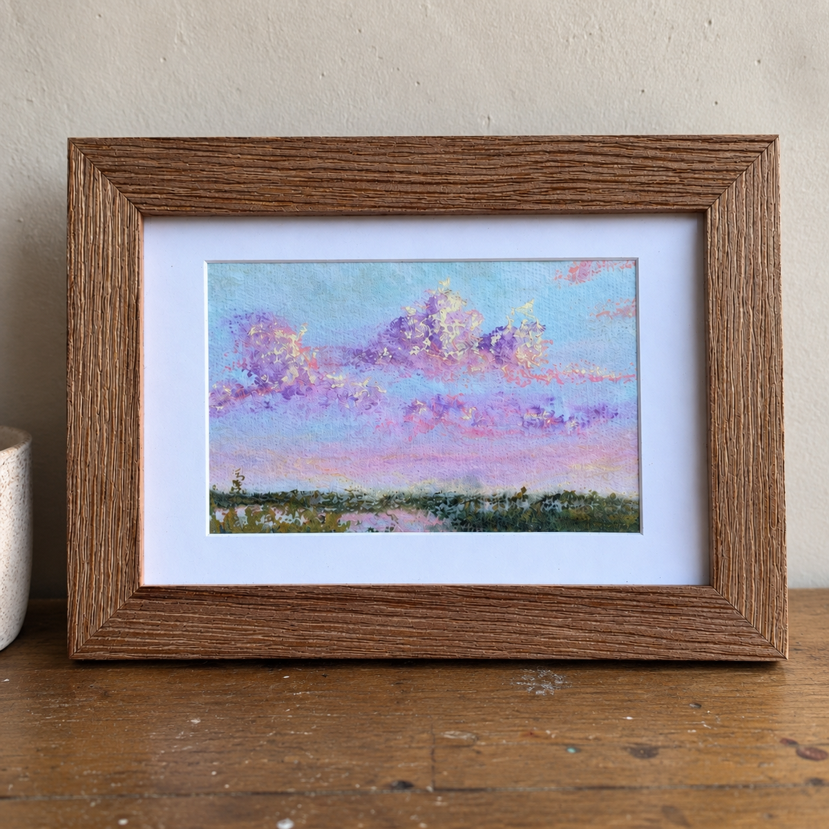Pink Sky | 5x7 framed soft pastel