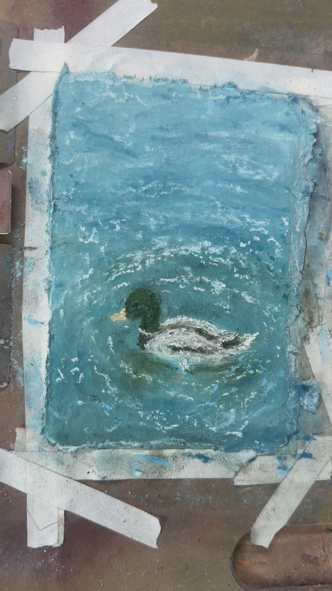 Duck No.2 | framed soft pastel